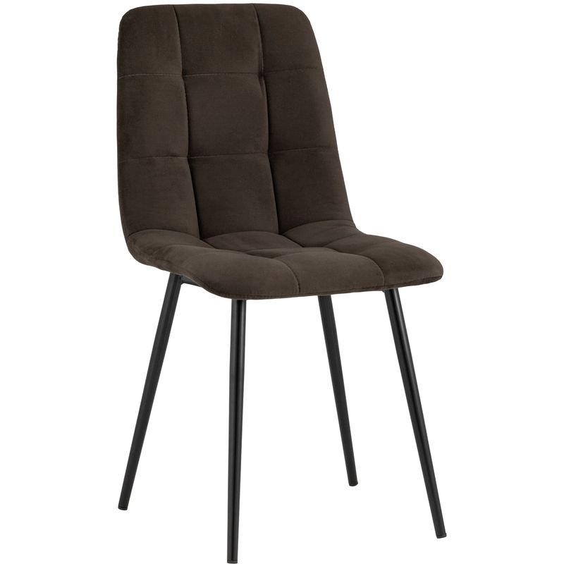 Стул NANCY S-2 Chair Шоколадный Велюр Коричневый Черный Стул NANCY S-2 Chair Шоколадный Велюр Коричневый Черный в Грозном | Loft Concept