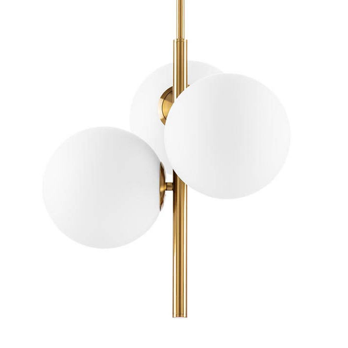 Люстра Three Bubbles Chandelier Белый Латунь Люстра Three Bubbles Chandelier Белый Латунь в Грозном | Loft Concept