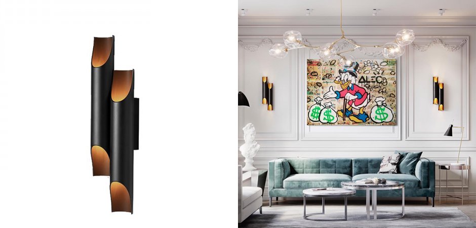Бра Galliano Double by DELIGHTFULL Black Бра Galliano Double by DELIGHTFULL Black - Loft-Concept в Грозном