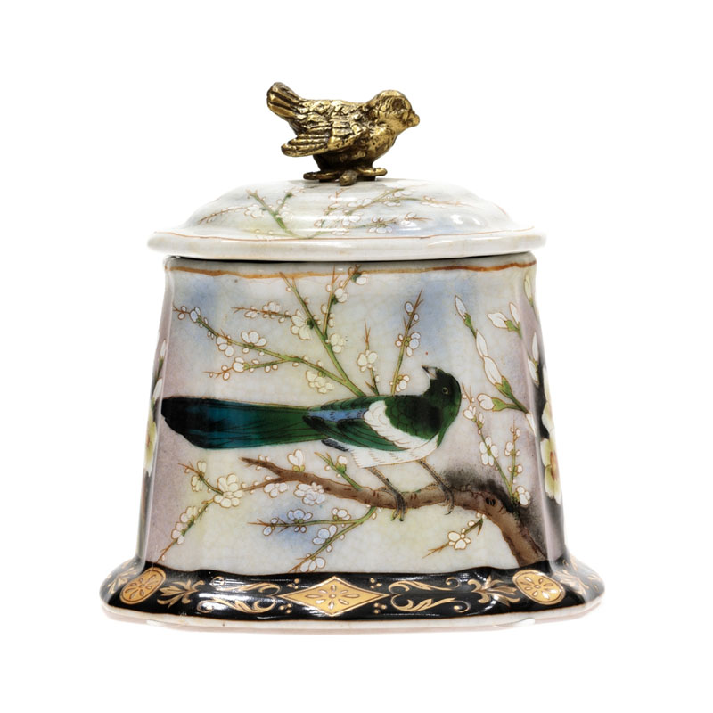 Шкатулка Round Box Colored Bird Мульти Бронза Шкатулка Round Box Colored Bird Мульти Бронза в Грозном | Loft Concept