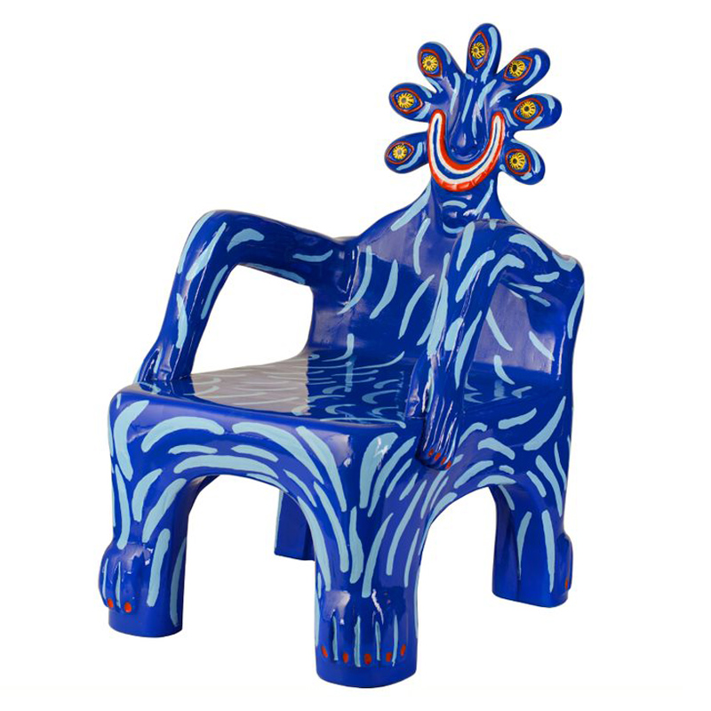 Кресло COBALT CREATURE ARMCHAIR Синий Мульти Кресло COBALT CREATURE ARMCHAIR Синий Мульти в Грозном | Loft Concept