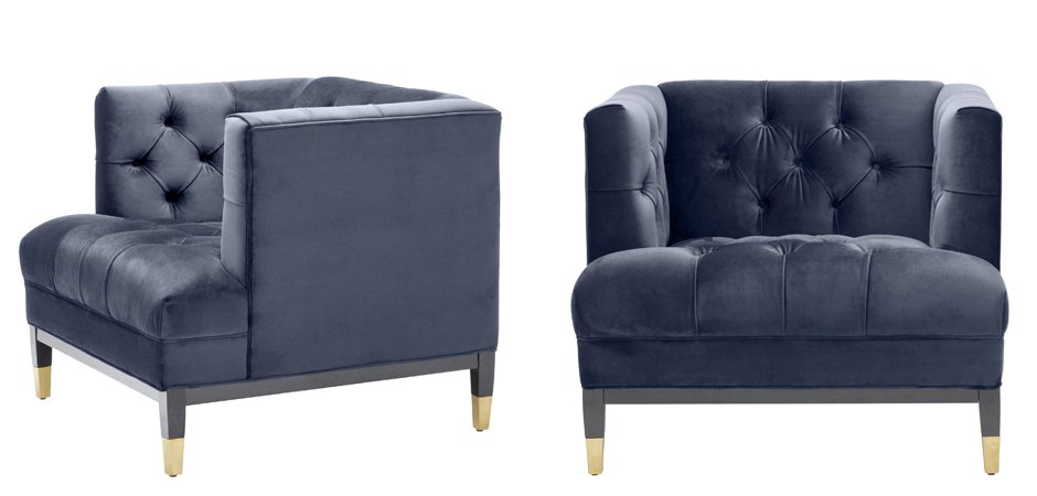 Кресло Eichholtz Chair Castelle Blue Кресло Eichholtz Chair Castelle Blue - Loft-Concept в Грозном