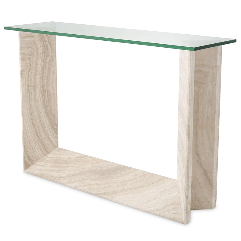 Консоль Eichholtz Console Table Fortuna Песочный Прозрачное Стекло Консоль Eichholtz Console Table Fortuna Песочный Прозрачное Стекло в Грозном | Loft Concept