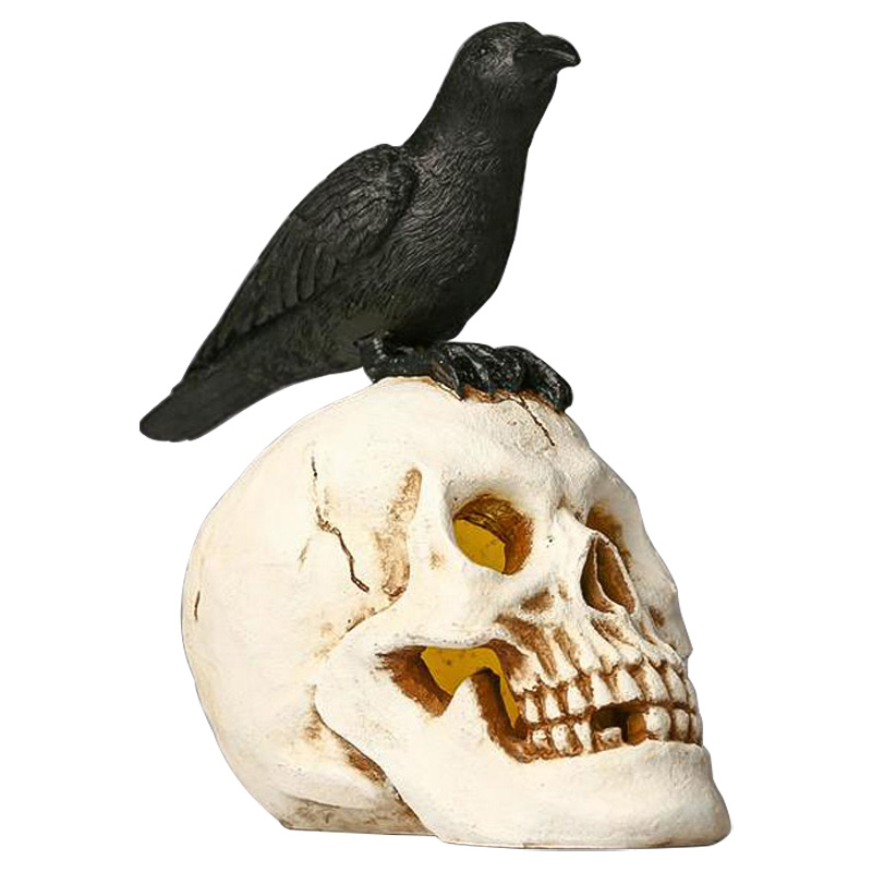 Статуэтка Raven and Skull II Черный Белый Статуэтка Raven and Skull II Черный Белый в Грозном | Loft Concept