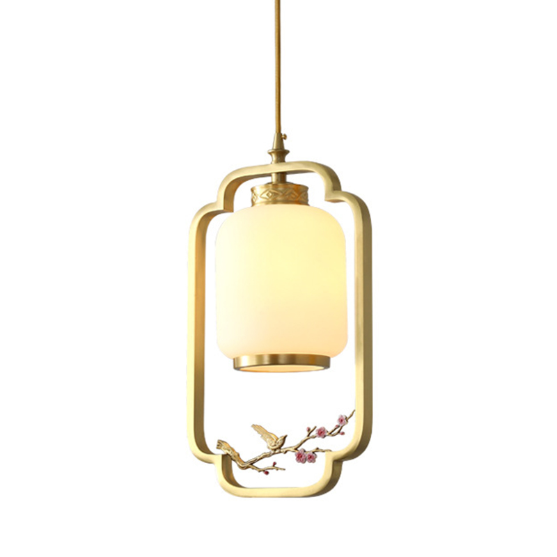 Подвесной светильник Sakura Branch Lantern Chandelier Латунь Белый Розовый Подвесной светильник Sakura Branch Lantern Chandelier Латунь Белый Розовый в Грозном | Loft Concept