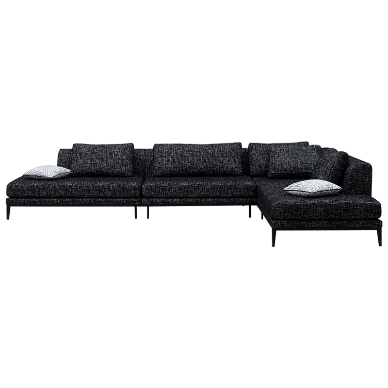 Угловой диван Ferguson Sofa Black Черный Черно-белый Угловой диван Ferguson Sofa Black Черный Черно-белый в Грозном | Loft Concept
