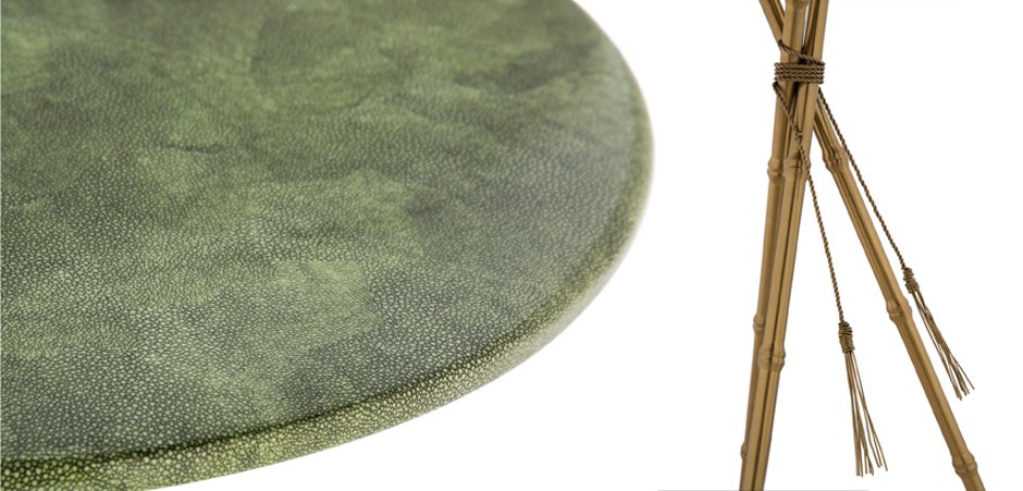 Green Stingray Skin Side Tables Green Stingray Skin Side Tables - Loft-Concept в Грозном