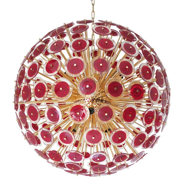 Murano Red Disco Glass Sputnik Chandelier Vistosi Красный (Red) Золотой Murano Red Disco Glass Sputnik Chandelier Vistosi Красный (Red) Золотой в Грозном | Loft Concept