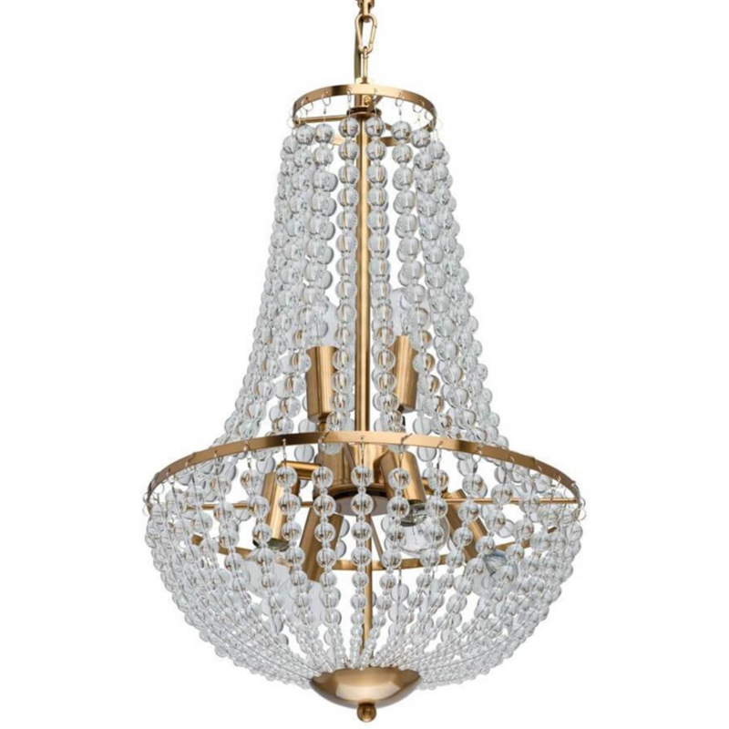 Люстра Virginia Clear Beads Chandelier Gold Золотой Прозрачное Стекло Люстра Virginia Clear Beads Chandelier Gold Золотой Прозрачное Стекло в Грозном | Loft Concept