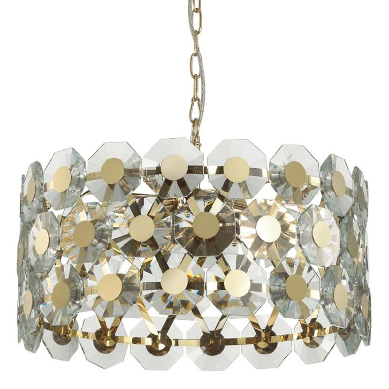 Люстра Crystal Octagons Gold Золотой Прозрачное Стекло Люстра Crystal Octagons Gold Золотой Прозрачное Стекло в Грозном | Loft Concept