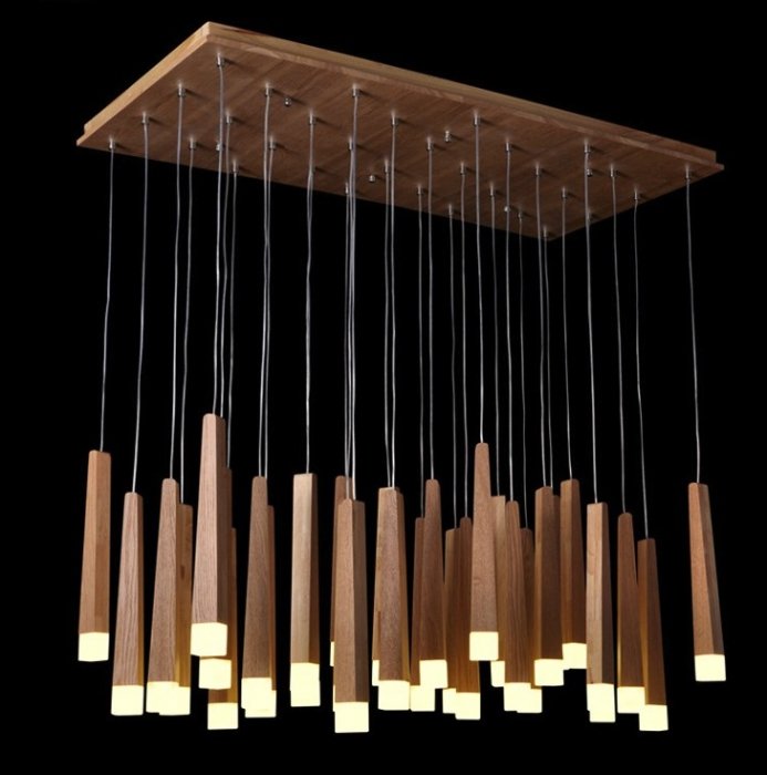 Люстра Wooden Glowworm Square Люстра Wooden Glowworm Square в Грозном | Loft Concept