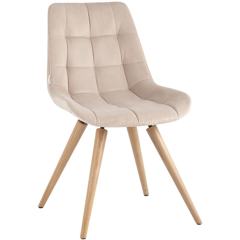 Стул NANCY Chair Светло-Бежевый Велюр Бежевый Древесина Стул NANCY Chair Светло-Бежевый Велюр Бежевый Древесина в Грозном | Loft Concept