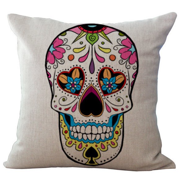 Декоративная подушка Painted Skull Декоративная подушка Painted Skull в Грозном | Loft Concept