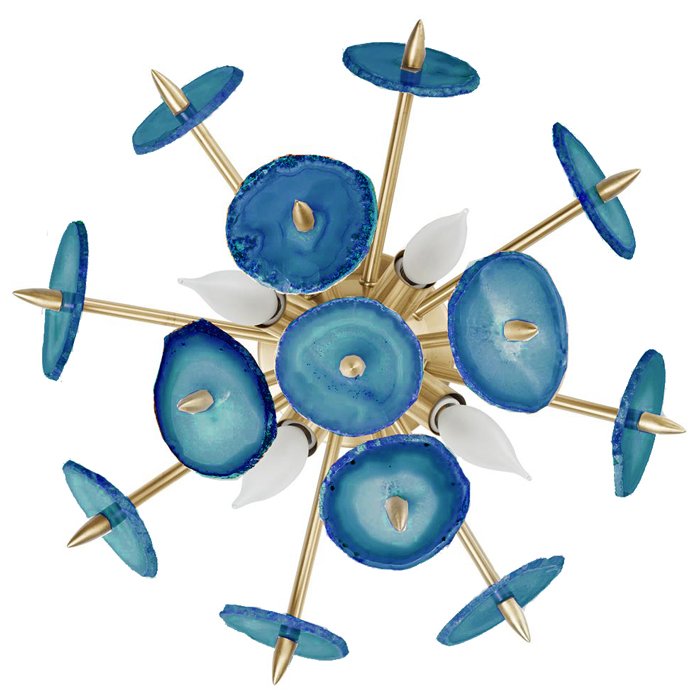 Бра Emporium Blue Agate Burst Sconce Brass Латунь Синий Бра Emporium Blue Agate Burst Sconce Brass Латунь Синий в Грозном | Loft Concept