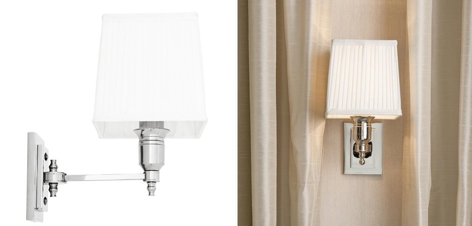 Бра Wall Lamp Lexington Single Nickel+White Бра Wall Lamp Lexington Single Nickel+White - Loft-Concept в Грозном