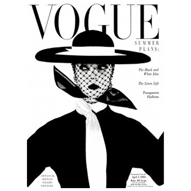 Постер Vogue Cover 1950 April Черный Белый Постер Vogue Cover 1950 April Черный Белый в Грозном | Loft Concept
