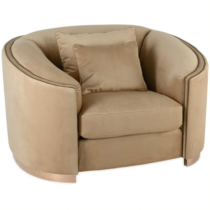 Кресло Maynard Armchair Бежево-серый Медь Кресло Maynard Armchair Бежево-серый Медь в Грозном | Loft Concept