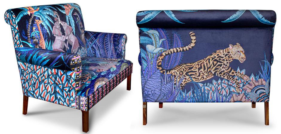 Диван Ardmore Design Sabie Sofa in Tanzanite Синий Тропический Орнамент Диван Ardmore Design Sabie Sofa in Tanzanite Синий Тропический Орнамент - Loft-Concept в Грозном