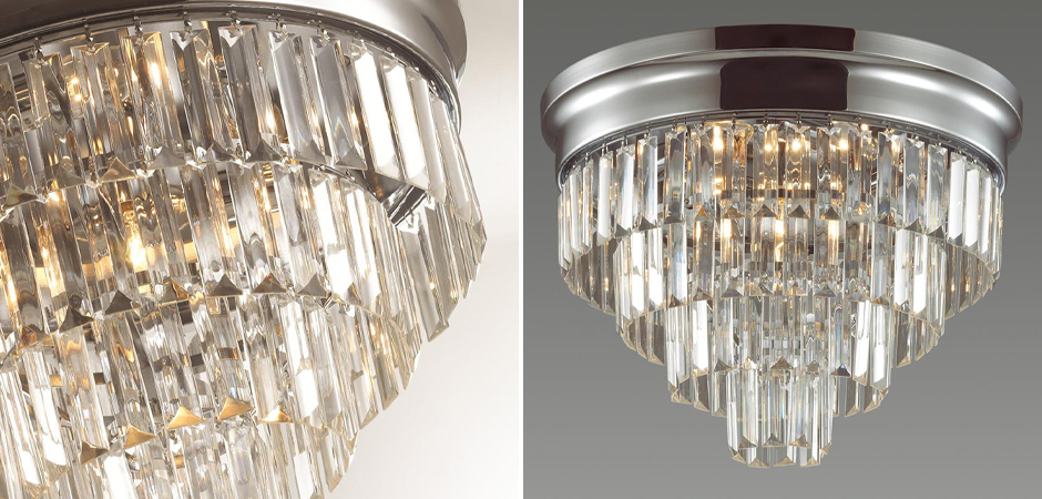 Хрустальная потолочная люстра Crystal Fountain Maxi Хром Хрустальная потолочная люстра Crystal Fountain Maxi Хром - Loft-Concept в Грозном