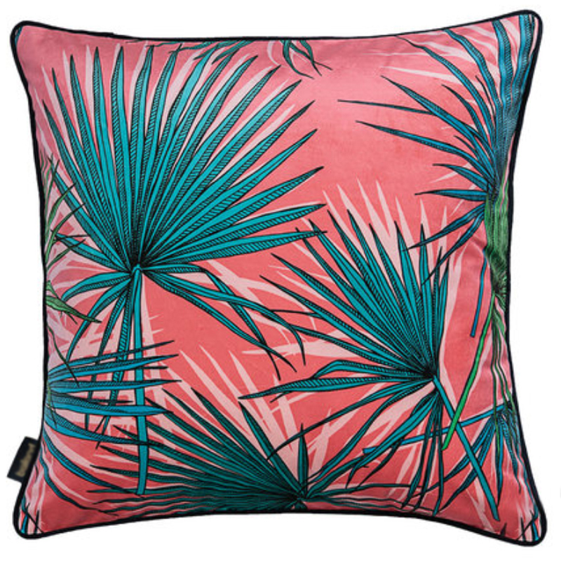 Подушка Palm Leaf Розовый Бирюзовый Подушка Palm Leaf Розовый Бирюзовый в Грозном | Loft Concept