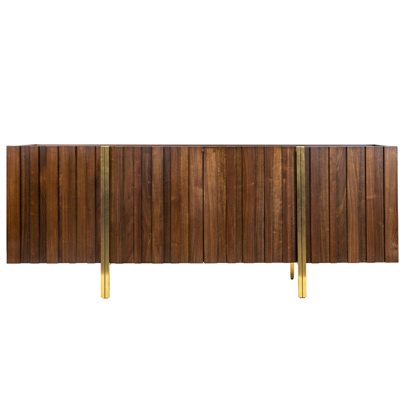 Комод с мраморной столешницей Walnut Veneer Коричневый Белый Латунь Комод с мраморной столешницей Walnut Veneer Коричневый Белый Латунь в Грозном | Loft Concept