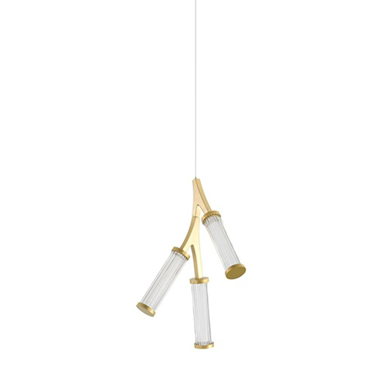 Люстра Cylinder Branches Chandelier Gold 3 Золотой Прозрачный Люстра Cylinder Branches Chandelier Gold 3 Золотой Прозрачный в Грозном | Loft Concept