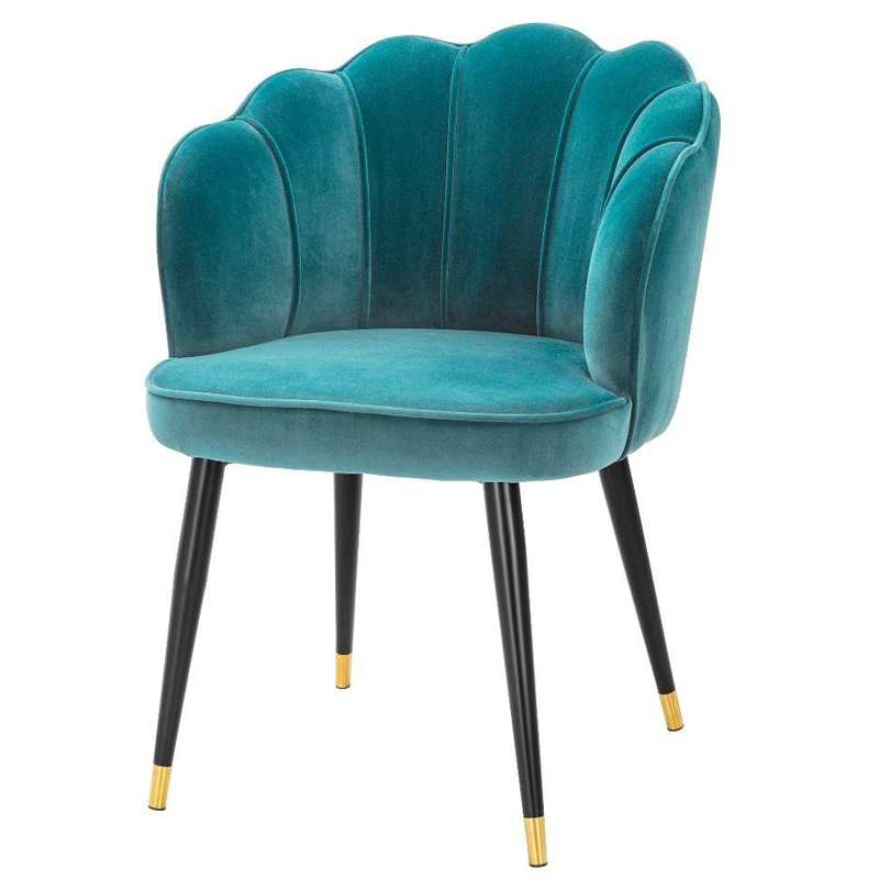 Стул Eichholtz Dining Chair Bristol sea green Бирюзовый Черный Латунь Стул Eichholtz Dining Chair Bristol sea green Бирюзовый Черный Латунь в Грозном | Loft Concept