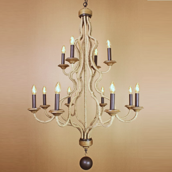 Люстра Loft Rope 12 Chandelier Коричневый Люстра Loft Rope 12 Chandelier Коричневый в Грозном | Loft Concept