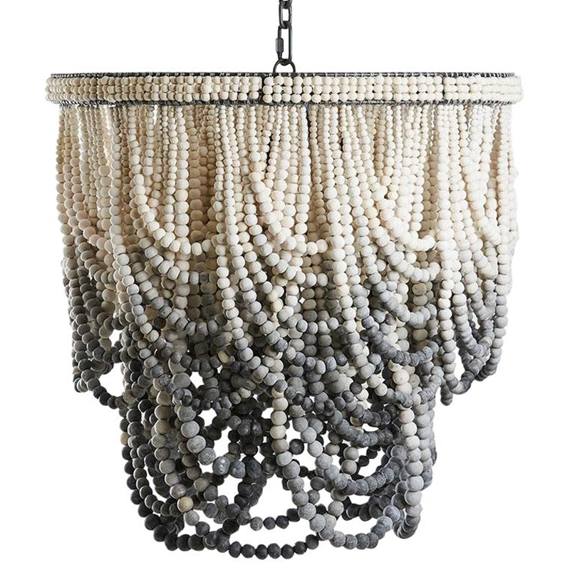 Двухъярусная люстра украшенная круглыми бусинами Gradient Chandelier Grey White Серый Белый Двухъярусная люстра украшенная круглыми бусинами Gradient Chandelier Grey White Серый Белый в Грозном | Loft Concept