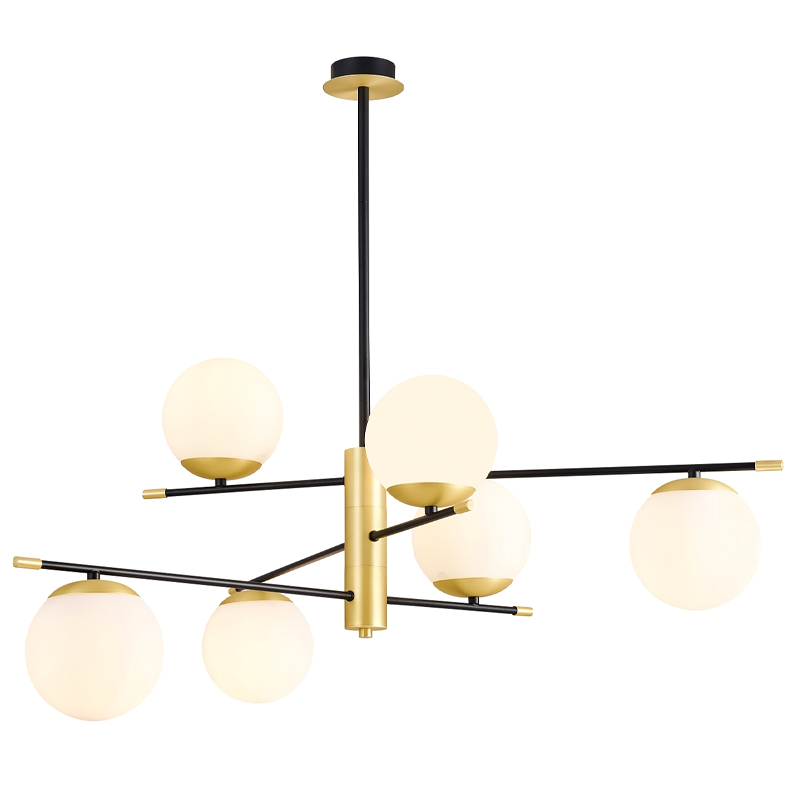 Люстра Черная с Золотом Spike Balls Hanging 6 Lamp Белый Золотой Черный Люстра Черная с Золотом Spike Balls Hanging 6 Lamp Белый Золотой Черный в Грозном | Loft Concept
