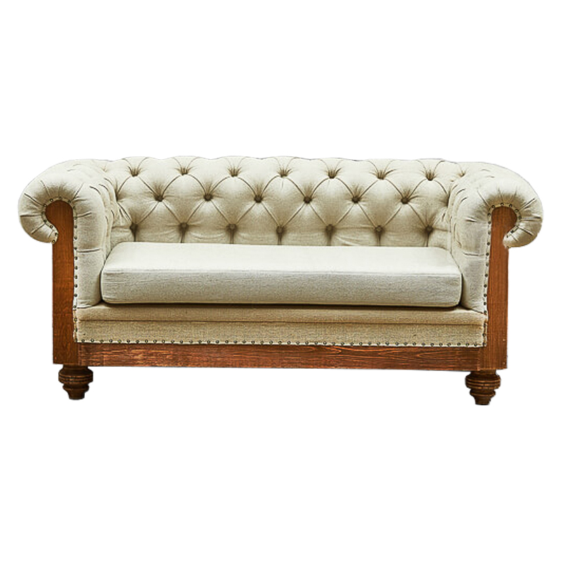 Диван Deconstructed Chesterfield Sofa double Ivory Linen ivory ( слоновая кость ) Коричневый Диван Deconstructed Chesterfield Sofa double Ivory Linen ivory ( слоновая кость ) Коричневый в Грозном | Loft Concept