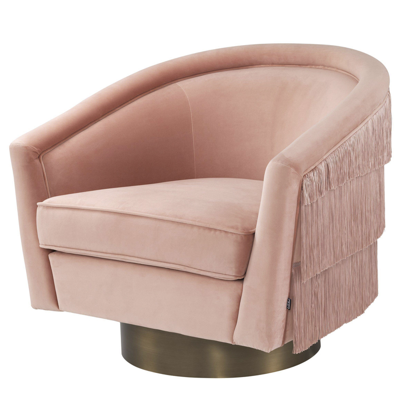 Кресло Eichholtz Swivel Chair Le Vante Savona nude Розовый пастельный Матовая латунь Кресло Eichholtz Swivel Chair Le Vante Savona nude Розовый пастельный Матовая латунь в Грозном | Loft Concept