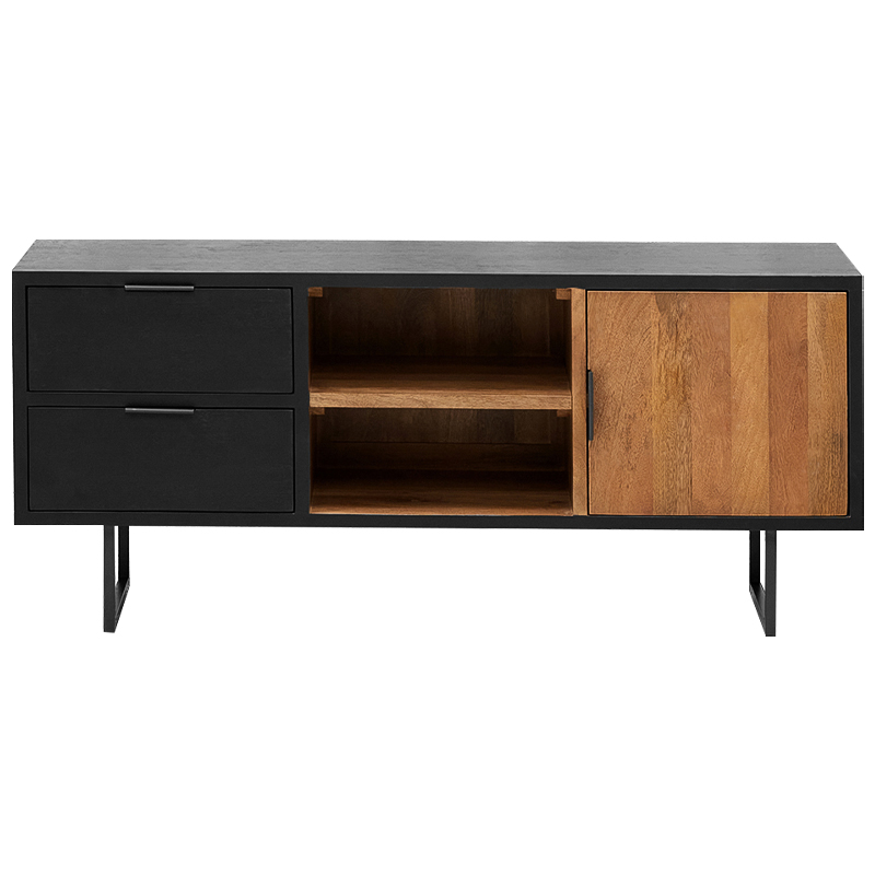ТВ-тумба Gereon TV Stand Черный Коричневый Древесина ТВ-тумба Gereon TV Stand Черный Коричневый Древесина в Грозном | Loft Concept