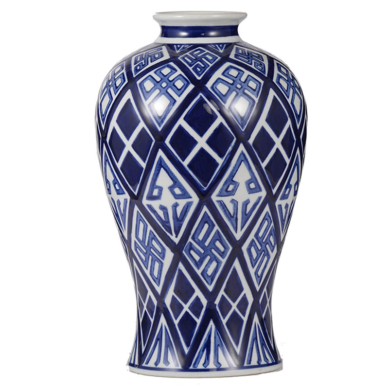 Ваза Fotini Vase Белый Синий Ваза Fotini Vase Белый Синий в Грозном | Loft Concept