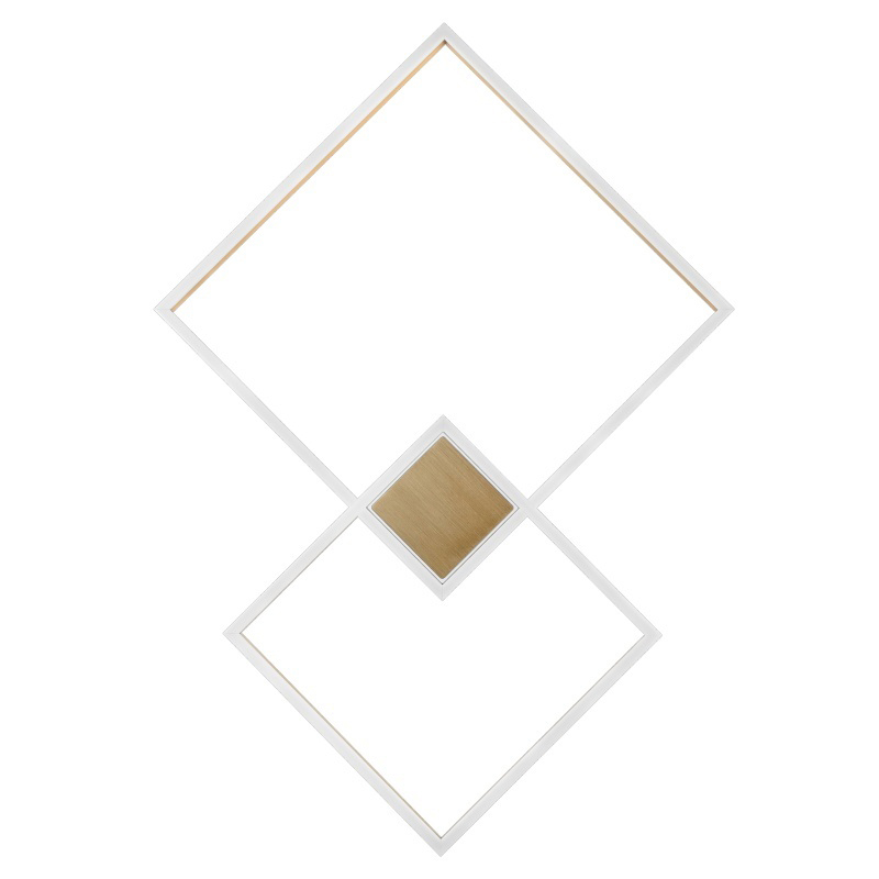 Потолочный светильник Squares Two Geometrical Shape Ceiling Light Золотой Белый Потолочный светильник Squares Two Geometrical Shape Ceiling Light Золотой Белый в Грозном | Loft Concept