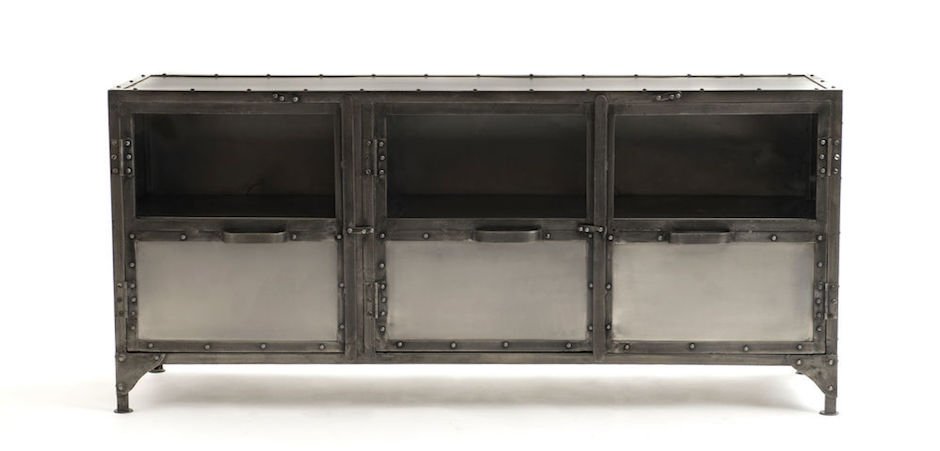 Комод металлический Industrial Steampunk Nickel 3 Door Сoncole Комод металлический Industrial Steampunk Nickel 3 Door Сoncole - Loft-Concept в Грозном
