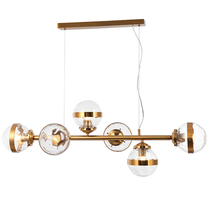 Люстра Greyson Chandelier 6 lamp Глянцевое золото Прозрачный Люстра Greyson Chandelier 6 lamp Глянцевое золото Прозрачный в Грозном | Loft Concept