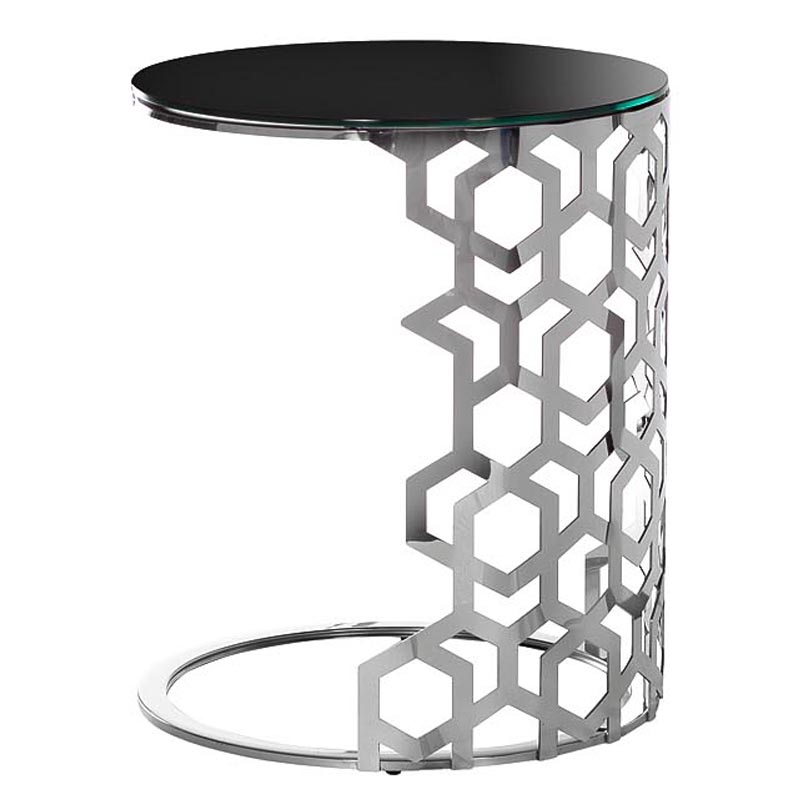 Приставной стол Yen Geometry Side Table silver 60 Серебряный Приставной стол Yen Geometry Side Table silver 60 Серебряный в Грозном | Loft Concept
