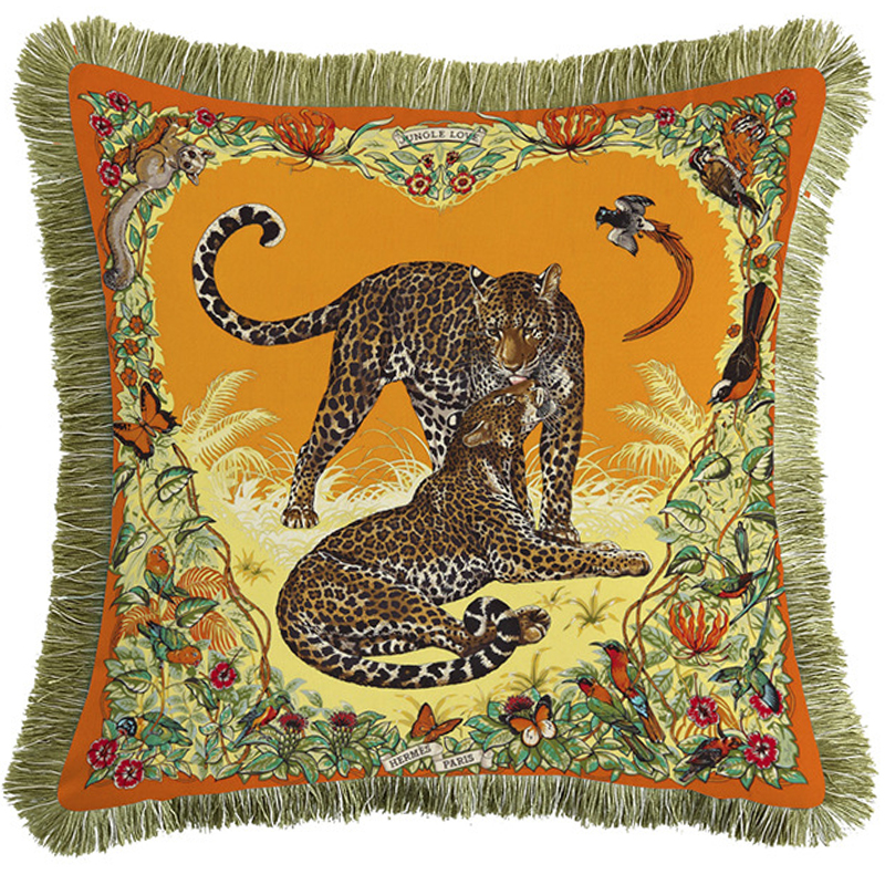 Декоративная подушка Hermes Jungle 53 Оранжевый Желтый Декоративная подушка Hermes Jungle 53 Оранжевый Желтый в Грозном | Loft Concept