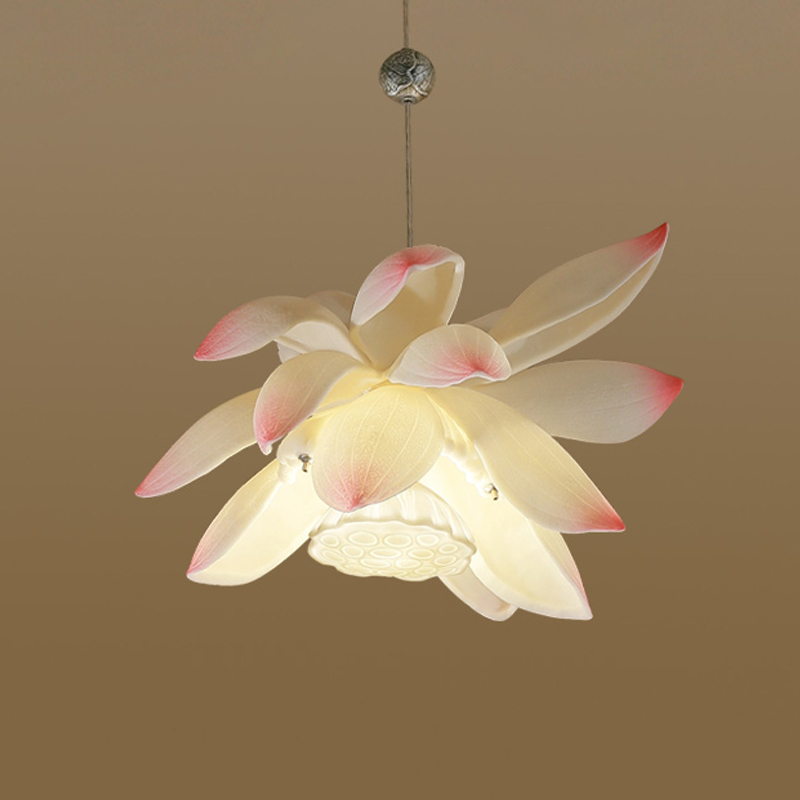 Подвесной светильник Lotus Flower Pendant Белый Розовый пастельный Подвесной светильник Lotus Flower Pendant Белый Розовый пастельный в Грозном | Loft Concept