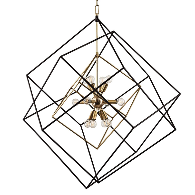 Люстра CUBIST Pendant Black and Gold 9 lamp Золотой Черный Люстра CUBIST Pendant Black and Gold 9 lamp Золотой Черный в Грозном | Loft Concept