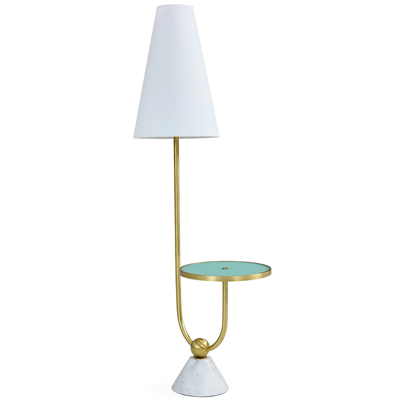 Торшер PARADISO TABLE FLOOR LAMP Латунь Белый Бирюзовый Торшер PARADISO TABLE FLOOR LAMP Латунь Белый Бирюзовый в Грозном | Loft Concept