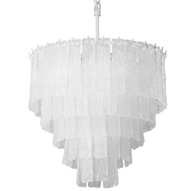 Люстра подвесная Textured Glass Chandelier Белое матовое стекло Люстра подвесная Textured Glass Chandelier Белое матовое стекло в Грозном | Loft Concept