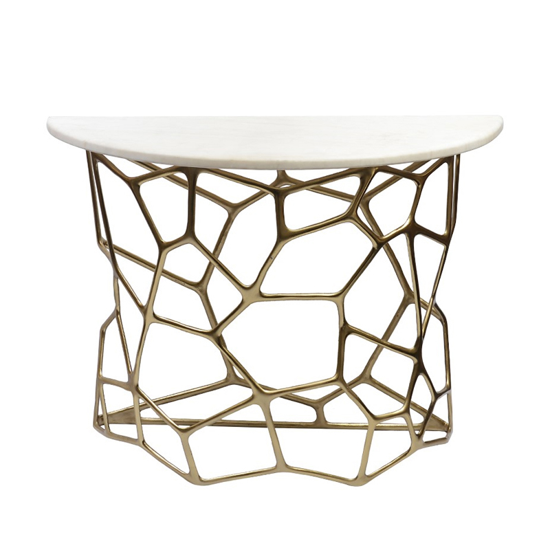 Консоль Console Cell White Marble Белый Золотой Консоль Console Cell White Marble Белый Золотой в Грозном | Loft Concept