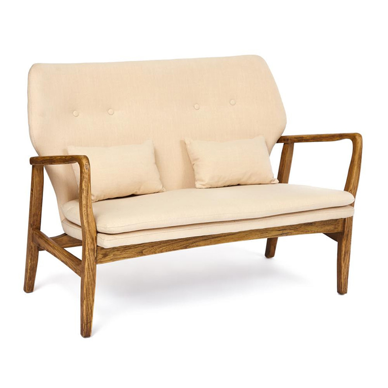 Диван с каркасом из массива дерева Makeshift sofa beige Бежевый Диван с каркасом из массива дерева Makeshift sofa beige Бежевый в Грозном | Loft Concept