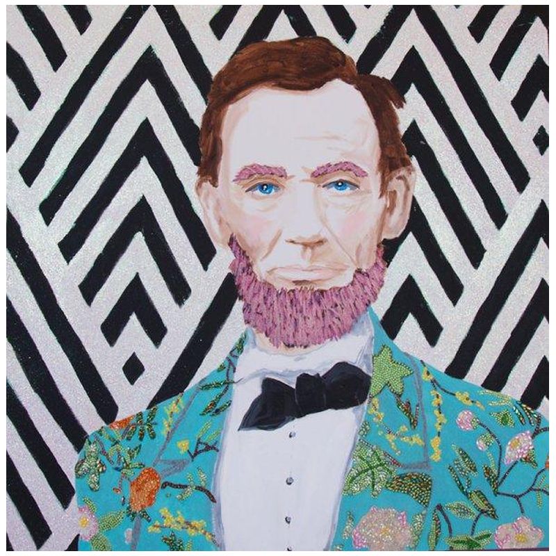 Картина “Abraham Lincoln with Gucci Floral Suit, Pink Beard, and Zig Zag Background” Мульти Картина “Abraham Lincoln with Gucci Floral Suit, Pink Beard, and Zig Zag Background” Мульти в Грозном | Loft Concept