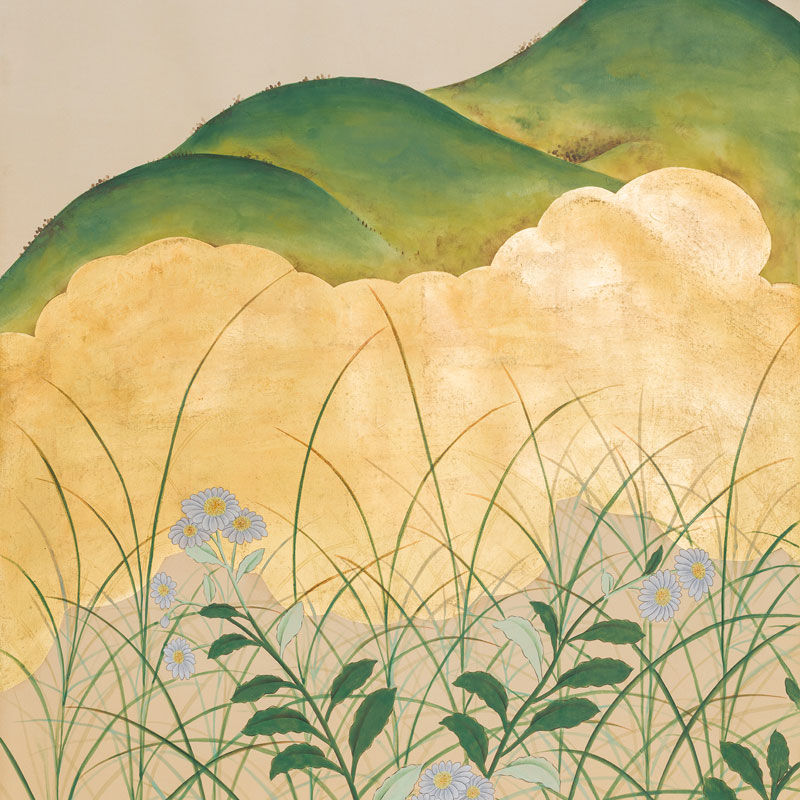 Обои ручная роспись The Plain of Musashi Original colourway on painted Xuan paper with gold ombre Обои ручная роспись The Plain of Musashi Original colourway on painted Xuan paper with gold ombre в Грозном | Loft Concept