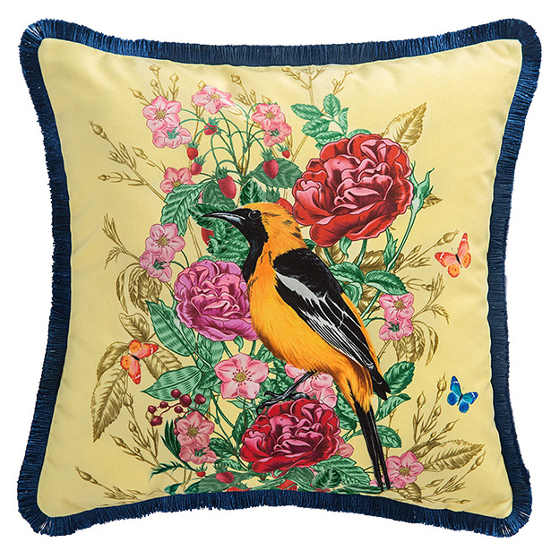 Декоративная подушка Bird in Flowers Мульти Декоративная подушка Bird in Flowers Мульти в Грозном | Loft Concept