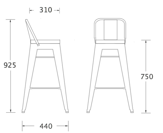 Барный стул Tolix Bar Stool 75 Backed Барный стул Tolix Bar Stool 75 Backed в Грозном