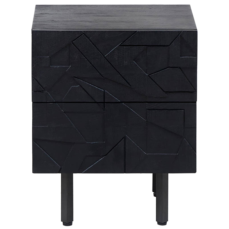 Тумба Polygonal Ornament Nightstand Черный Тумба Polygonal Ornament Nightstand Черный в Грозном | Loft Concept